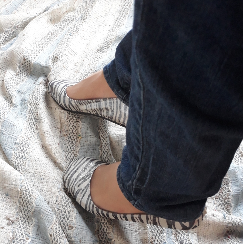 Zebra print glitter mossimo flats